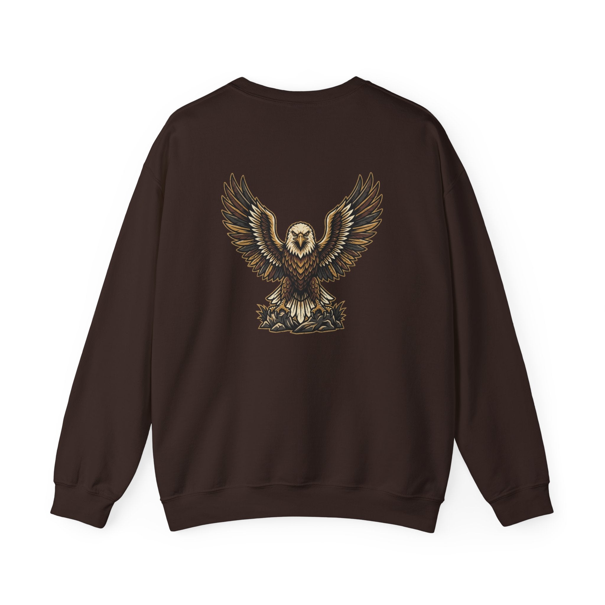 Eagle Graphic Crewneck Sweatshirt — Vintage Bald Eagle Wings Design