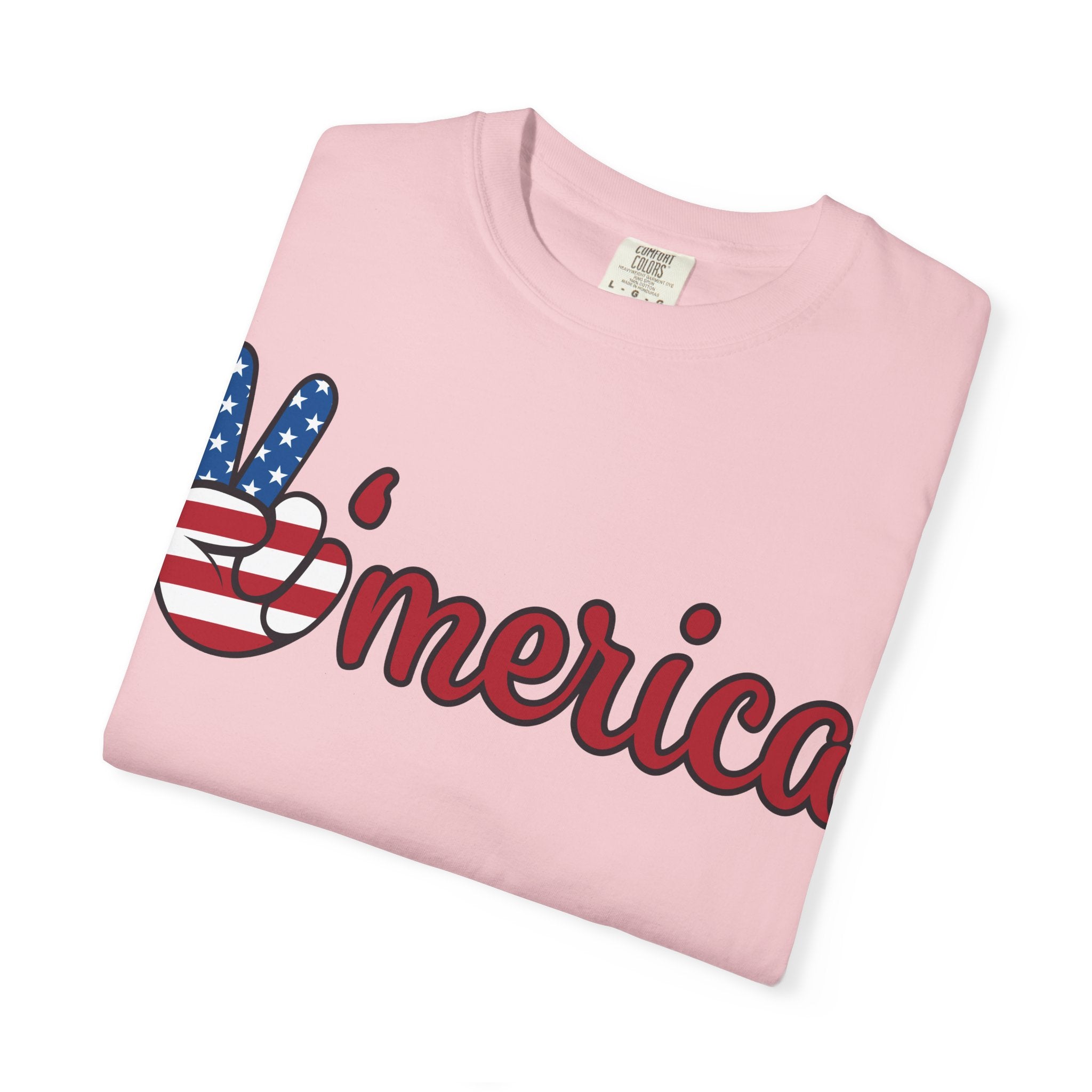 'Merica Flag Peace Sign T-Shirt — Patriotic USA 4th of July Tee