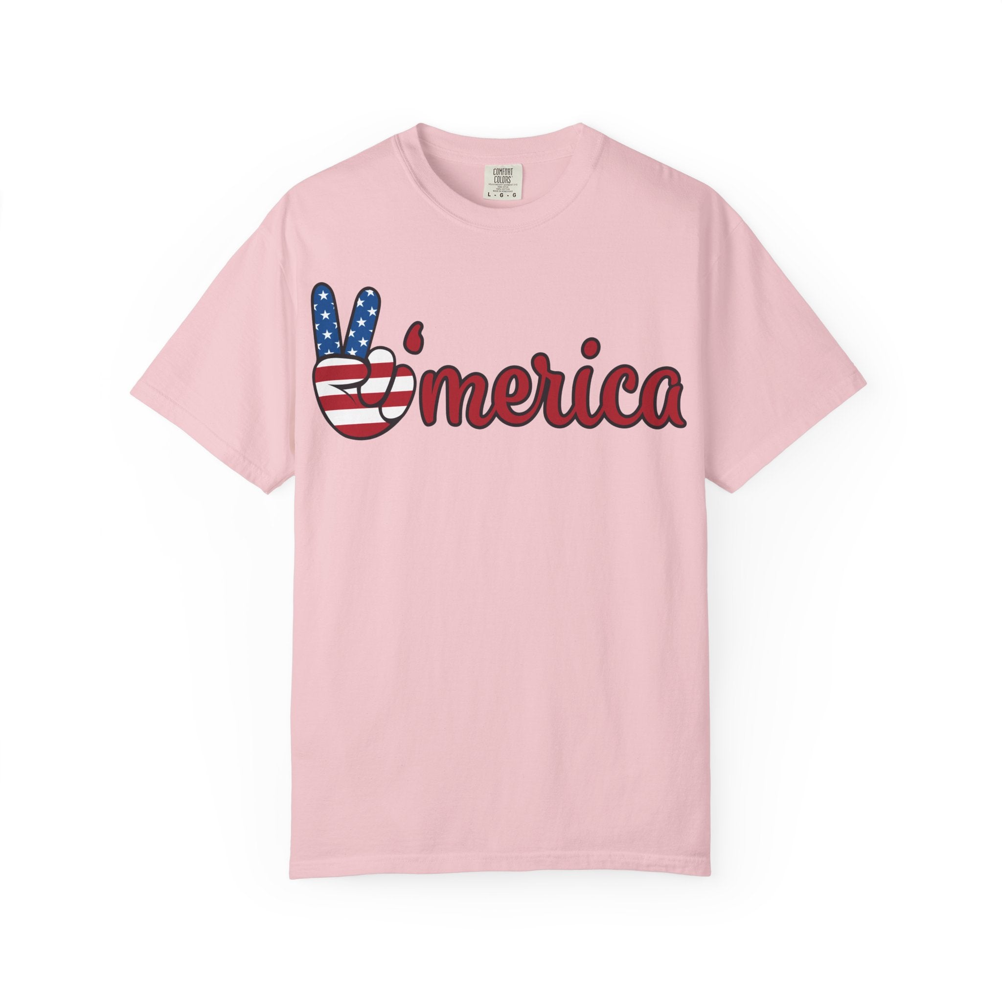 'Merica Flag Peace Sign T-Shirt — Patriotic USA 4th of July Tee