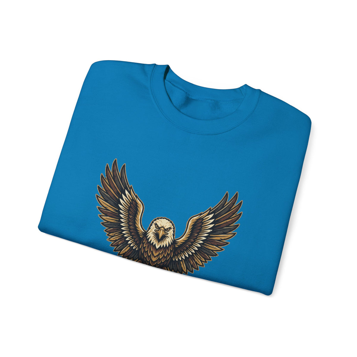 Eagle Graphic Crewneck Sweatshirt — Vintage Bald Eagle Wings Design