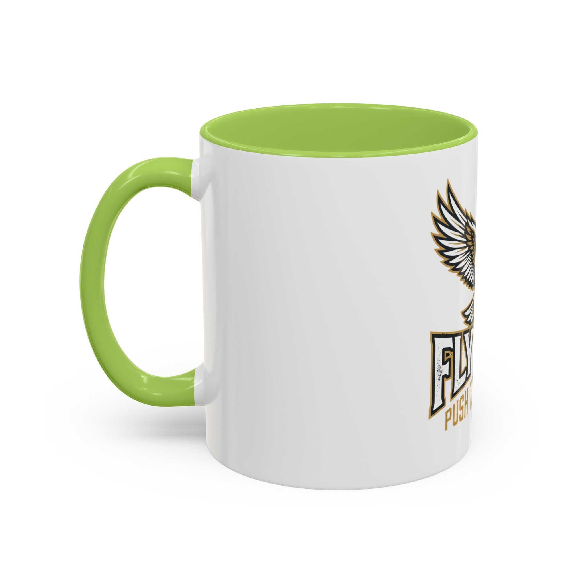 Fly High Eagle Coffee Mug – 'Fly High, Push to the Limit' Motivational Accent Mug (11/15oz)