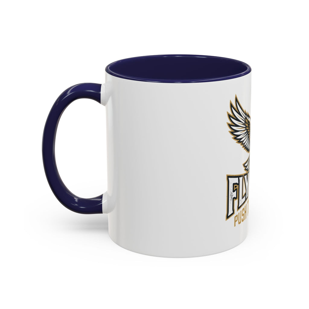 Fly High Eagle Coffee Mug – 'Fly High, Push to the Limit' Motivational Accent Mug (11/15oz)