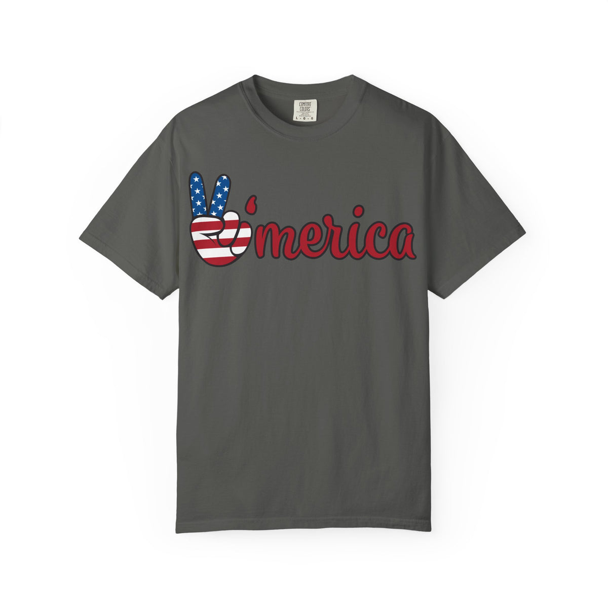 'Merica Flag Peace Sign T-Shirt — Patriotic USA 4th of July Tee