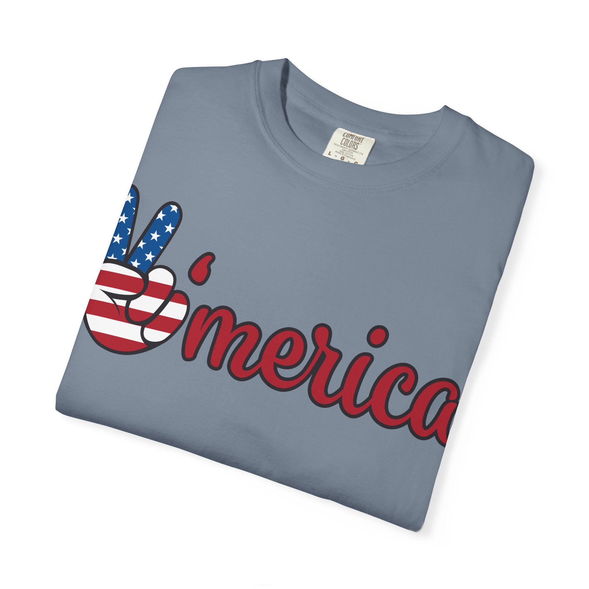 'Merica Flag Peace Sign T-Shirt — Patriotic USA 4th of July Tee