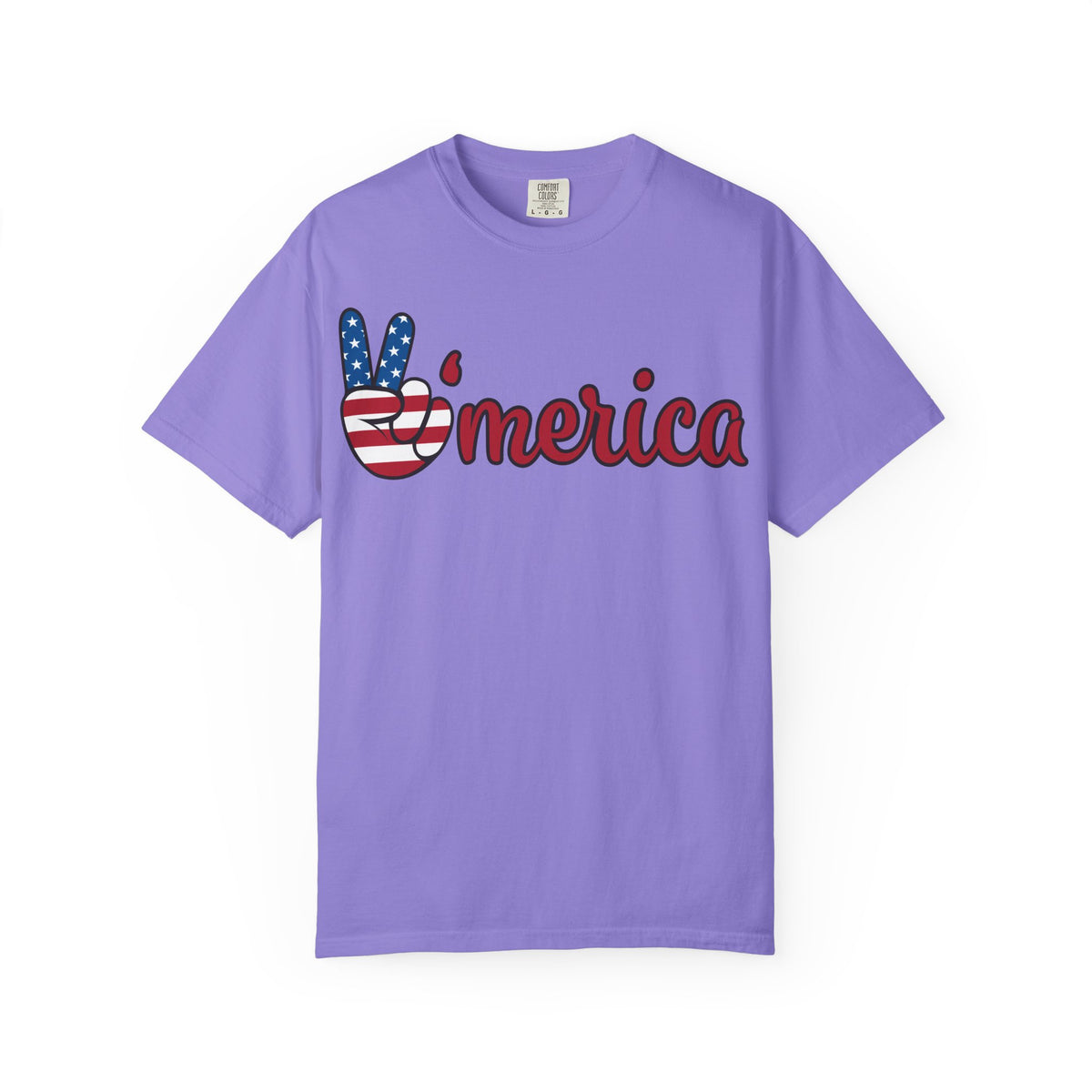 'Merica Flag Peace Sign T-Shirt — Patriotic USA 4th of July Tee