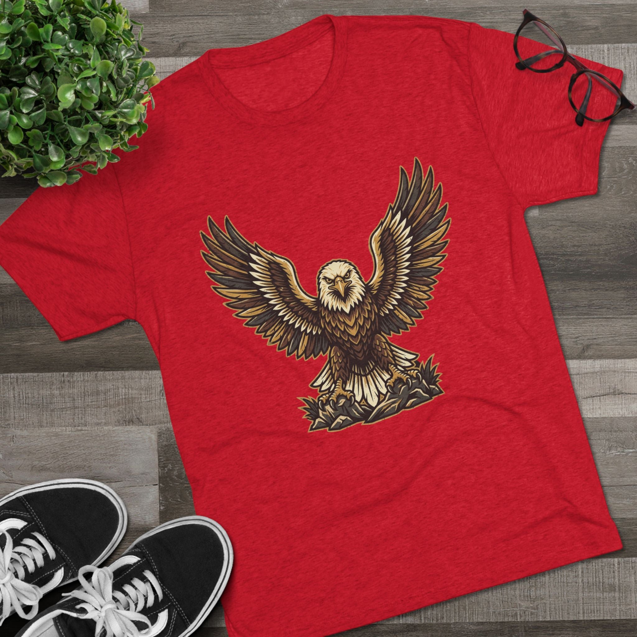 Vintage Eagle Graphic Tee — Bold Flying Eagle Illustration T-Shirt