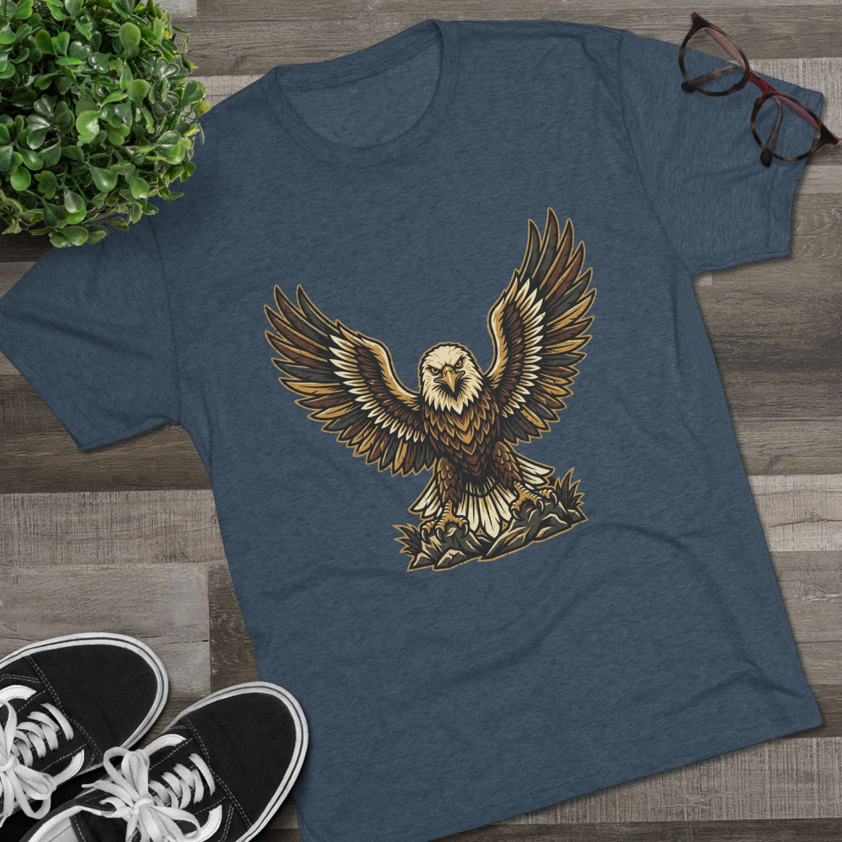 Vintage Eagle Graphic Tee — Bold Flying Eagle Illustration T-Shirt