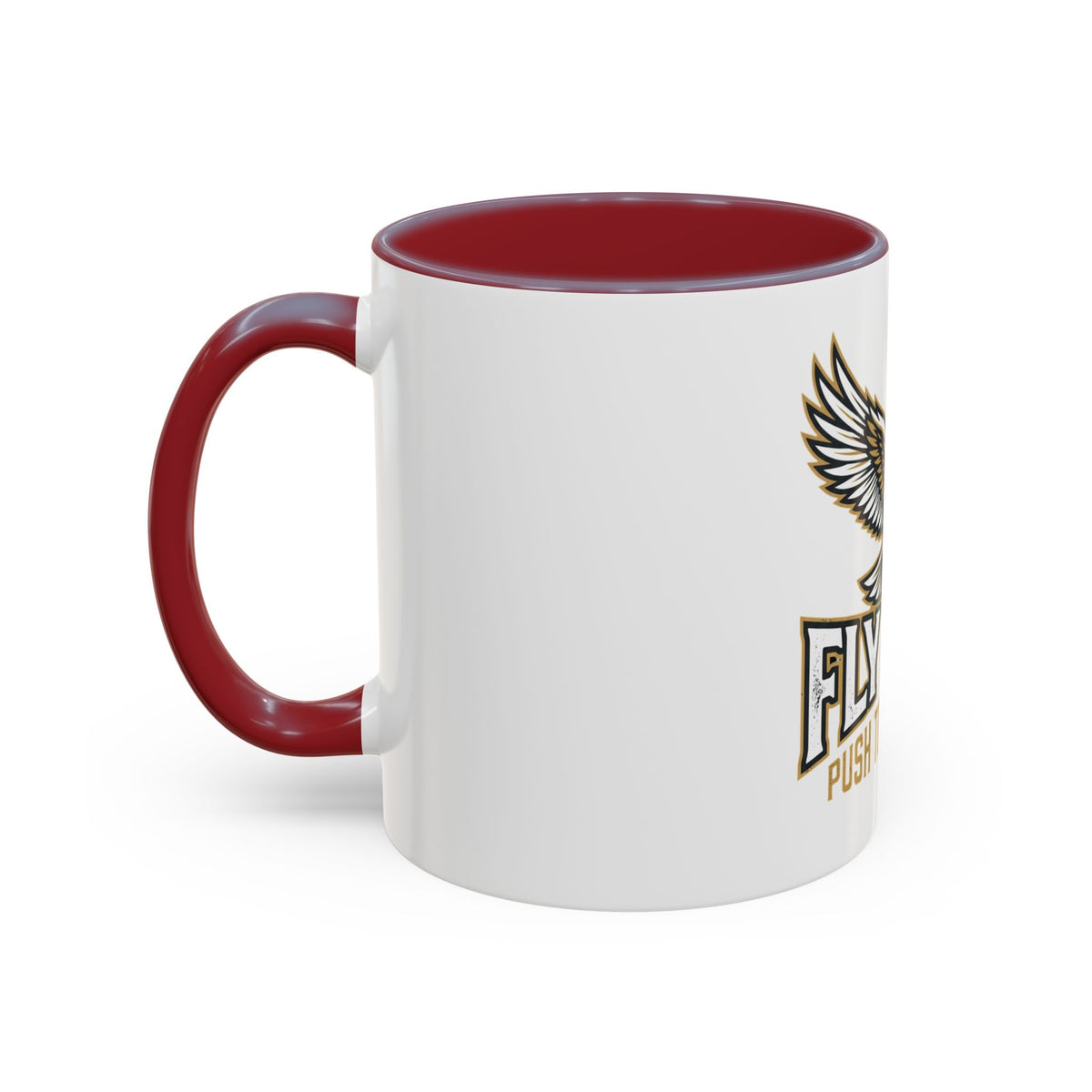 Fly High Eagle Coffee Mug – 'Fly High, Push to the Limit' Motivational Accent Mug (11/15oz)