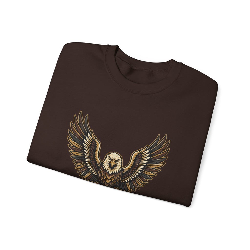 Eagle Graphic Crewneck Sweatshirt — Vintage Bald Eagle Wings Design