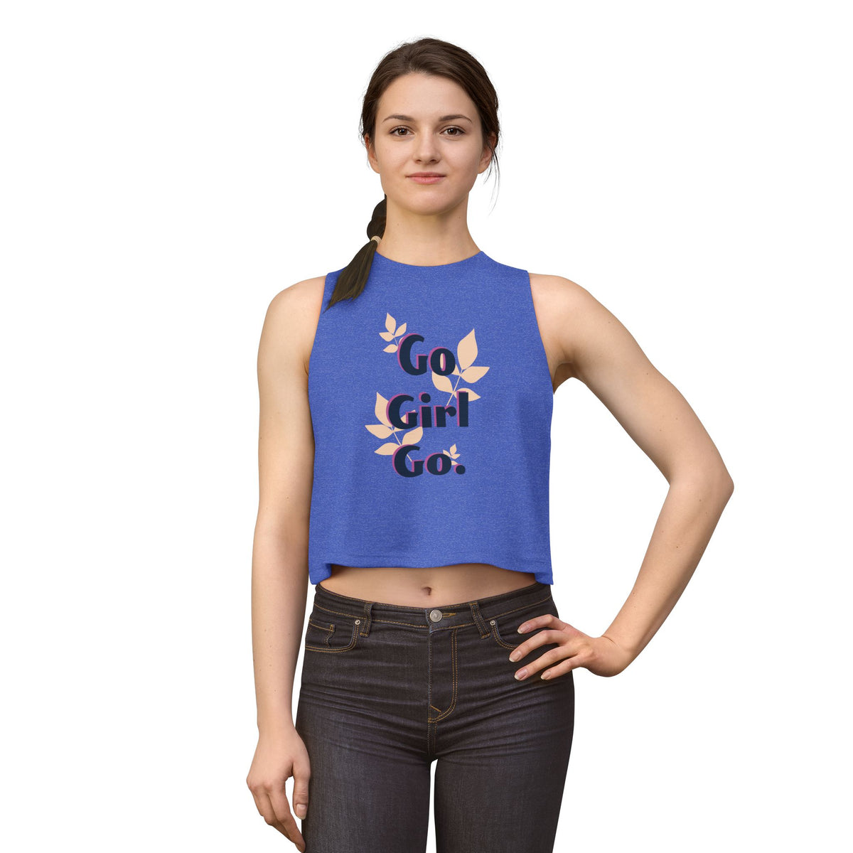 Go Girl Go Crop Top — Motivational Women's Sleeveless Tank
