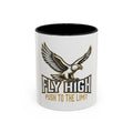 Fly High Eagle Coffee Mug – 'Fly High, Push to the Limit' Motivational Accent Mug (11/15oz)