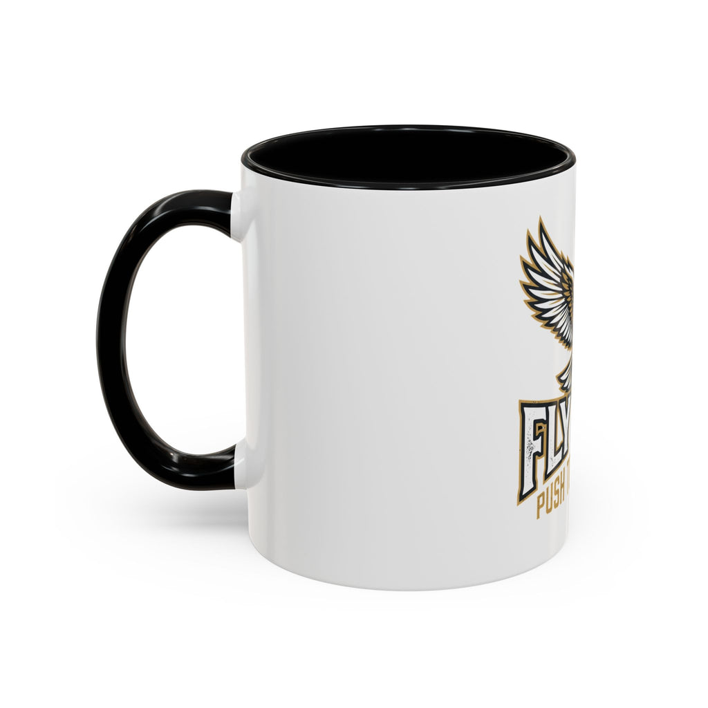 Fly High Eagle Coffee Mug – 'Fly High, Push to the Limit' Motivational Accent Mug (11/15oz)