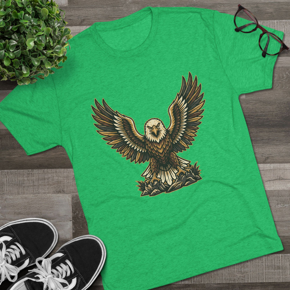 Vintage Eagle Graphic Tee — Bold Flying Eagle Illustration T-Shirt