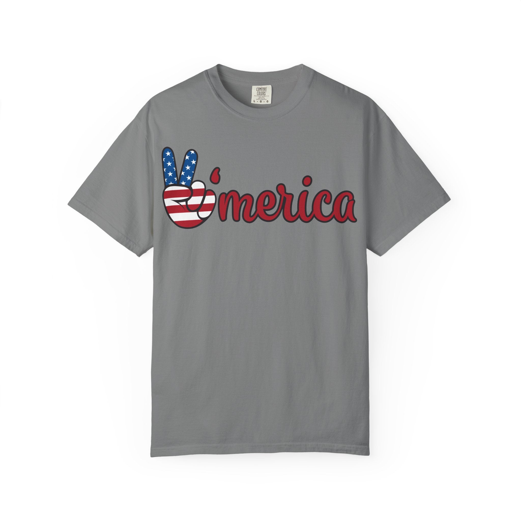 'Merica Flag Peace Sign T-Shirt — Patriotic USA 4th of July Tee
