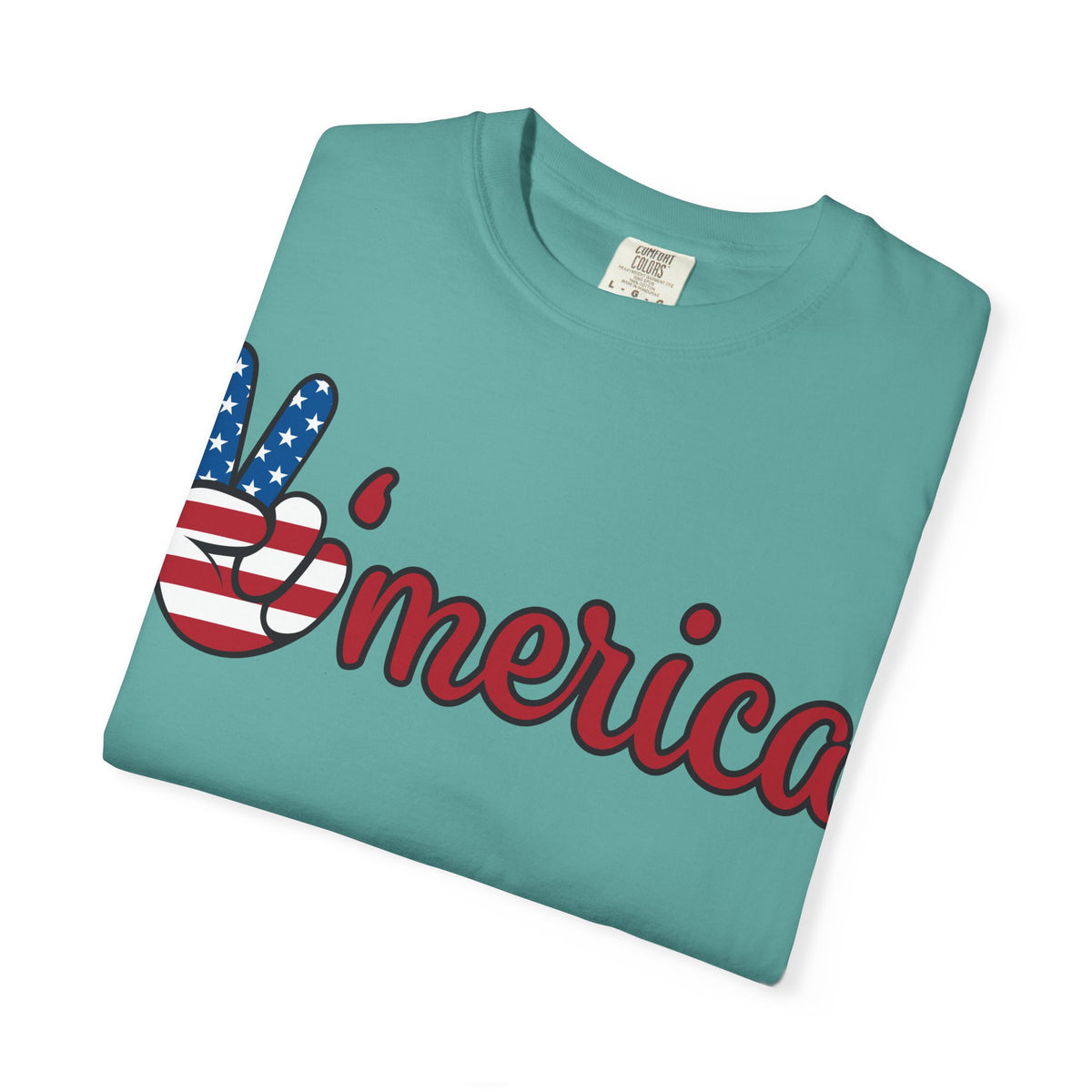'Merica Flag Peace Sign T-Shirt — Patriotic USA 4th of July Tee