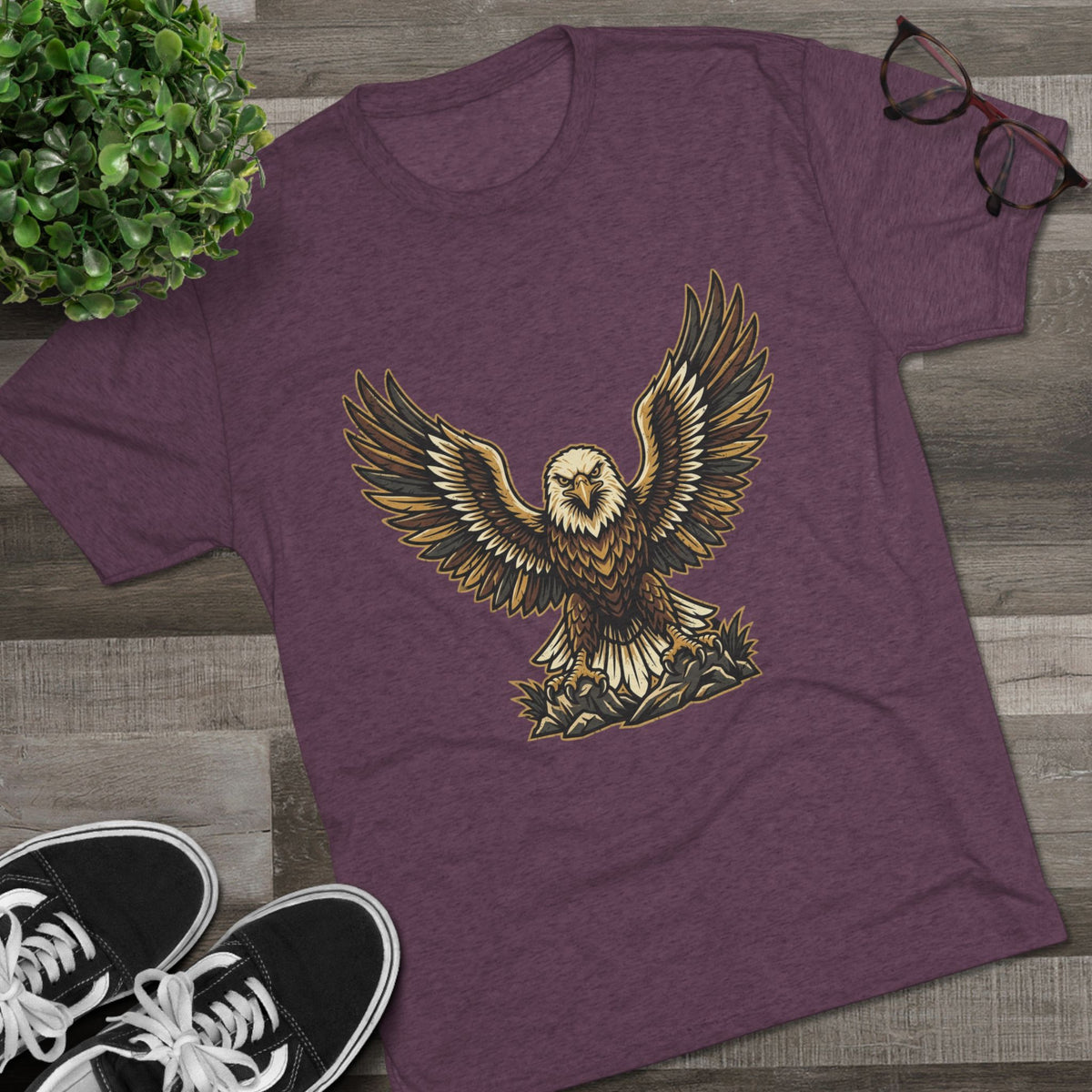 Vintage Eagle Graphic Tee — Bold Flying Eagle Illustration T-Shirt