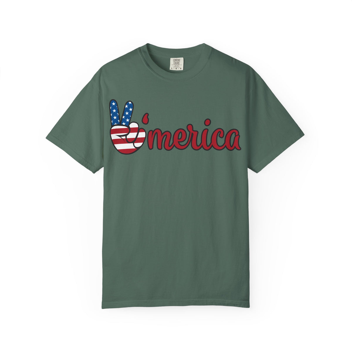 'Merica Flag Peace Sign T-Shirt — Patriotic USA 4th of July Tee