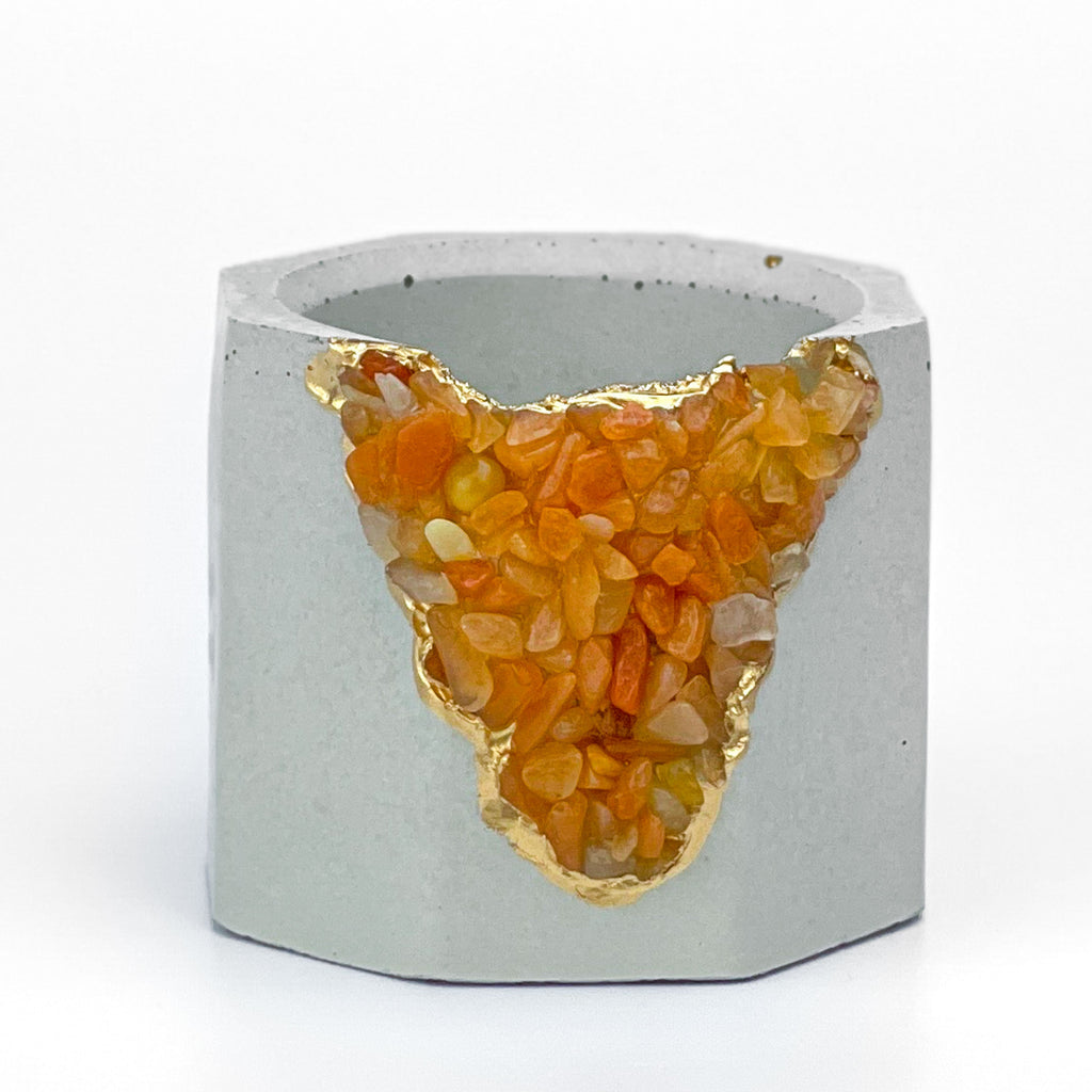 RED AVENTURINE GEODE PLANTER