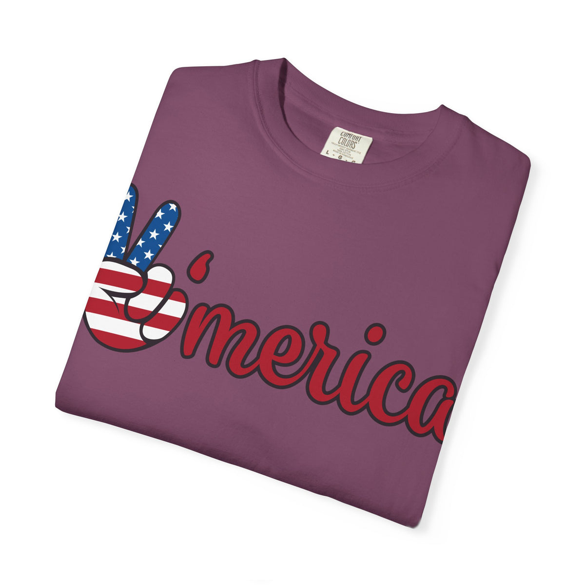 'Merica Flag Peace Sign T-Shirt — Patriotic USA 4th of July Tee