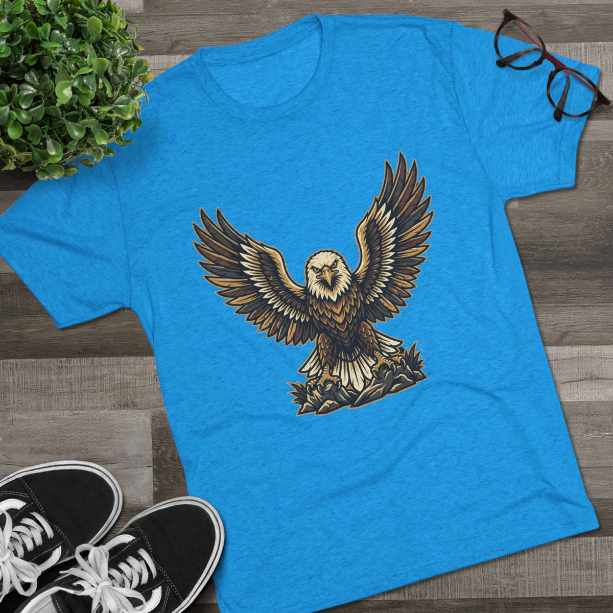 Vintage Eagle Graphic Tee — Bold Flying Eagle Illustration T-Shirt