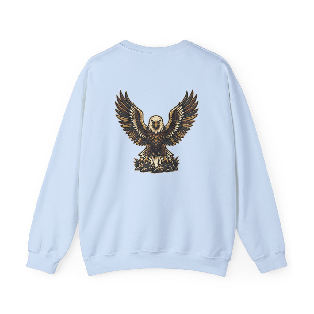 Eagle Graphic Crewneck Sweatshirt — Vintage Bald Eagle Wings Design