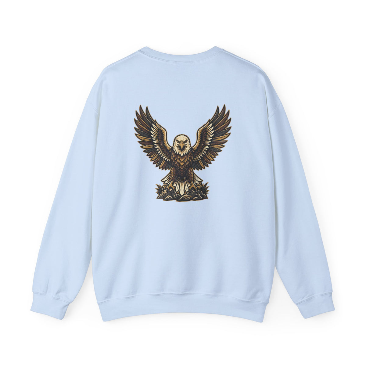Eagle Graphic Crewneck Sweatshirt — Vintage Bald Eagle Wings Design