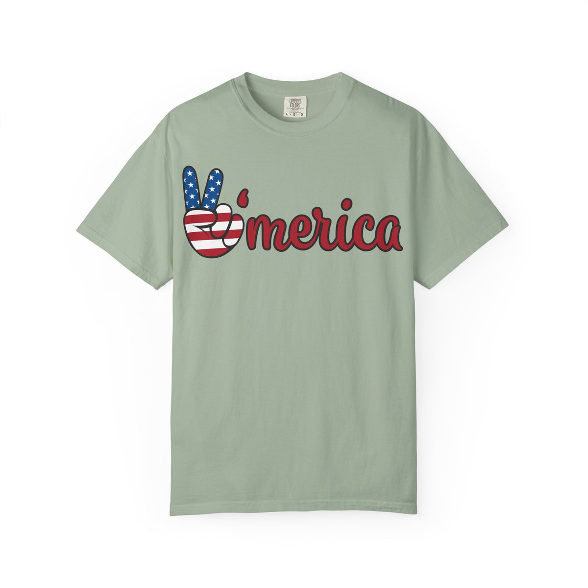 'Merica Flag Peace Sign T-Shirt — Patriotic USA 4th of July Tee