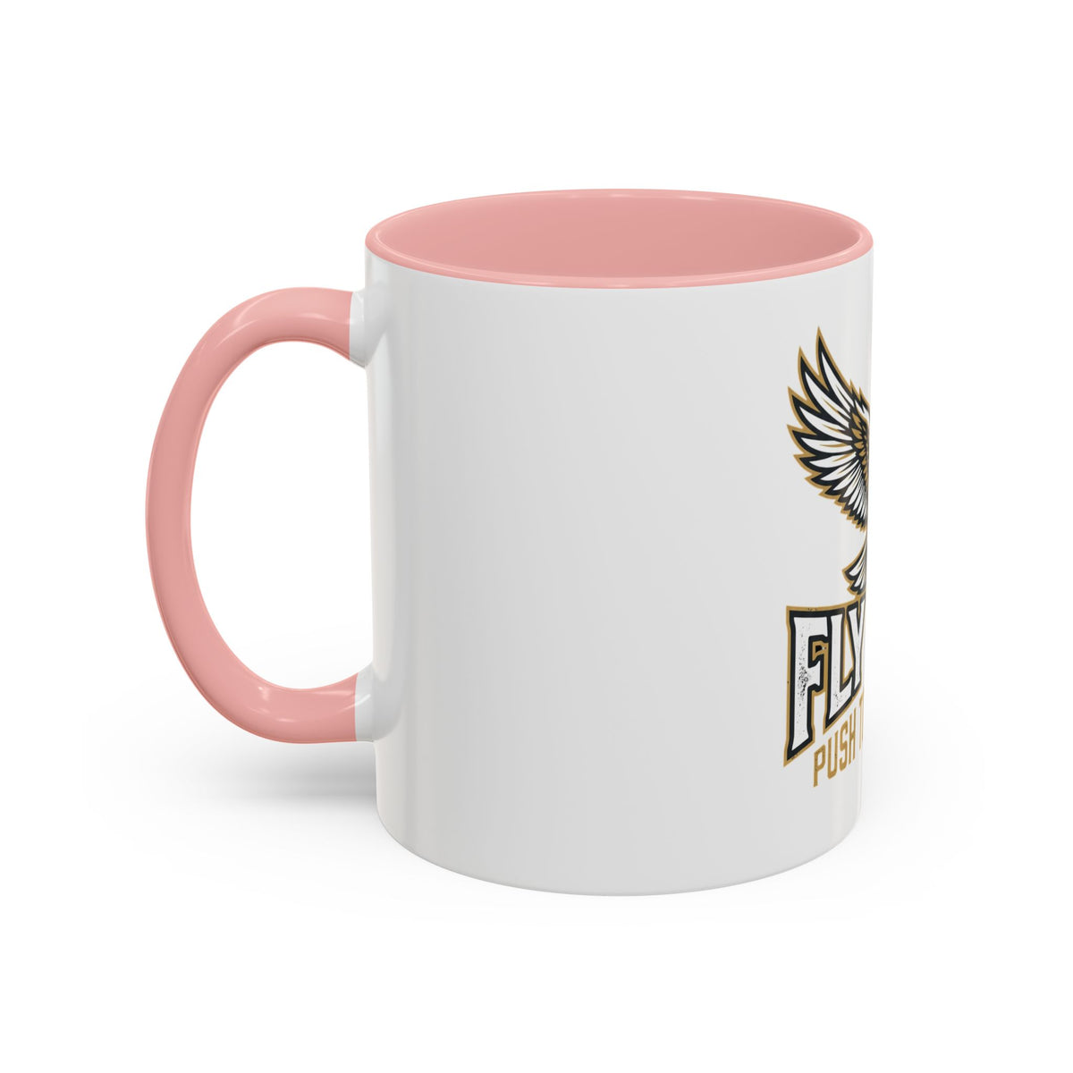 Fly High Eagle Coffee Mug – 'Fly High, Push to the Limit' Motivational Accent Mug (11/15oz)