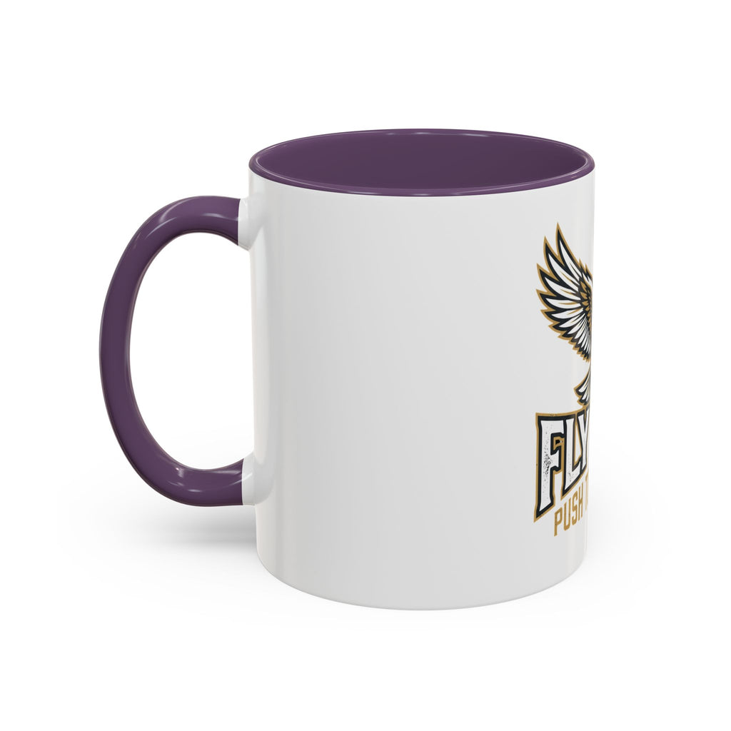 Fly High Eagle Coffee Mug – 'Fly High, Push to the Limit' Motivational Accent Mug (11/15oz)