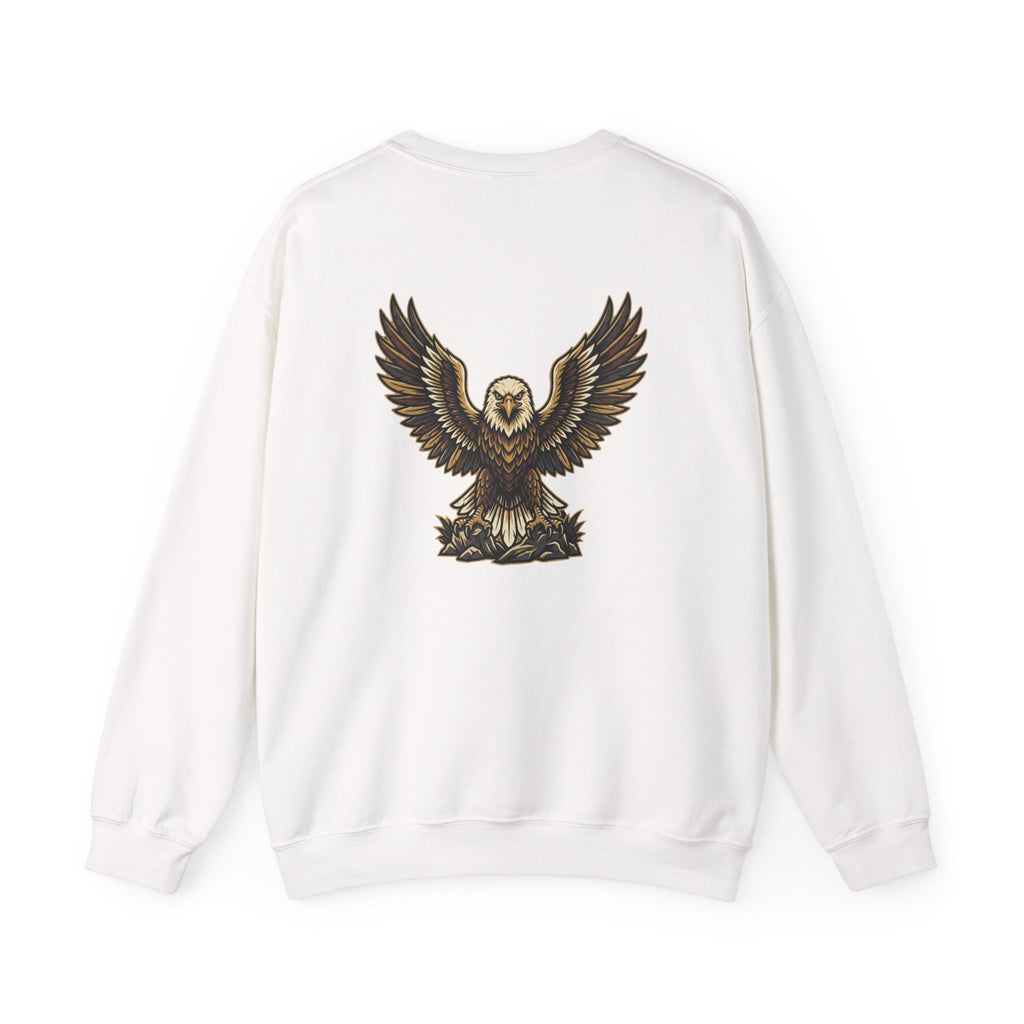 Eagle Graphic Crewneck Sweatshirt — Vintage Bald Eagle Wings Design