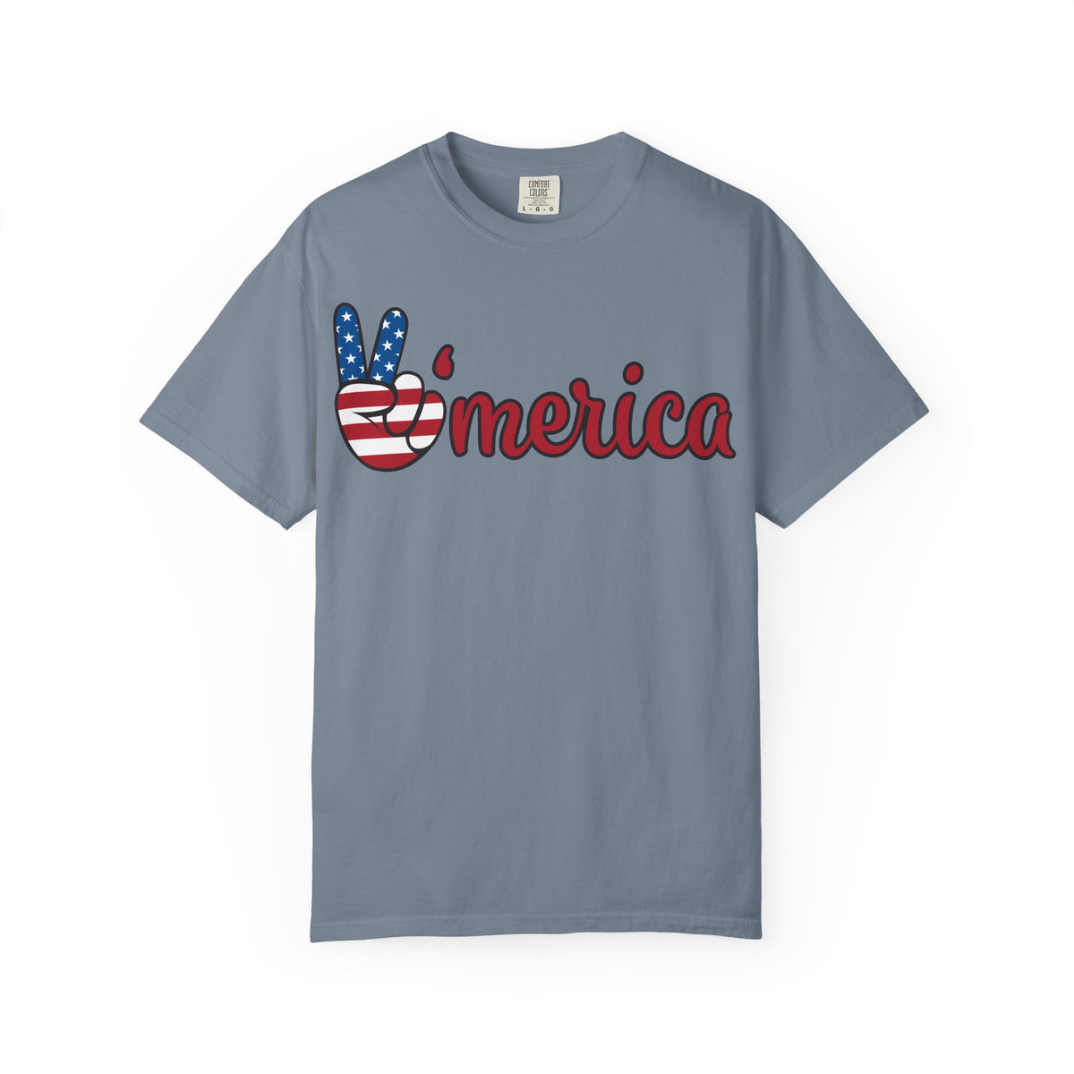 'Merica Flag Peace Sign T-Shirt — Patriotic USA 4th of July Tee