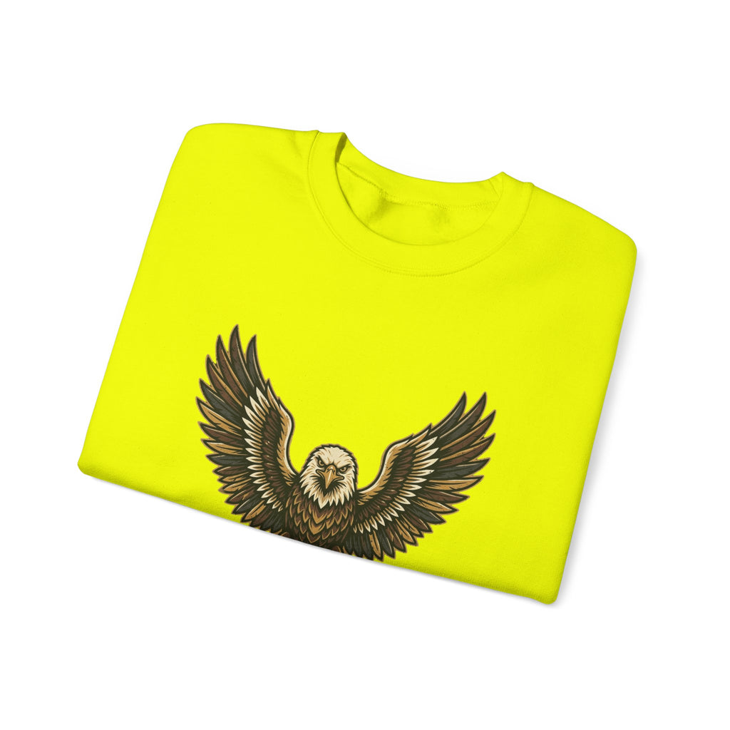 Eagle Graphic Crewneck Sweatshirt — Vintage Bald Eagle Wings Design