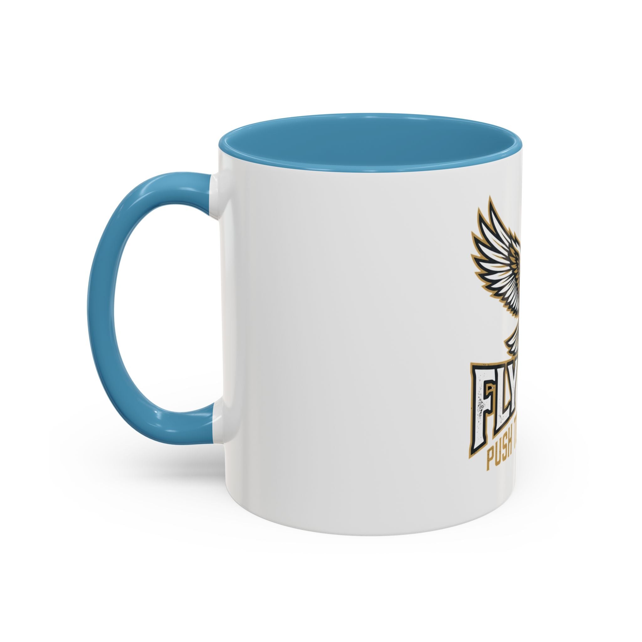Fly High Eagle Coffee Mug – 'Fly High, Push to the Limit' Motivational Accent Mug (11/15oz)