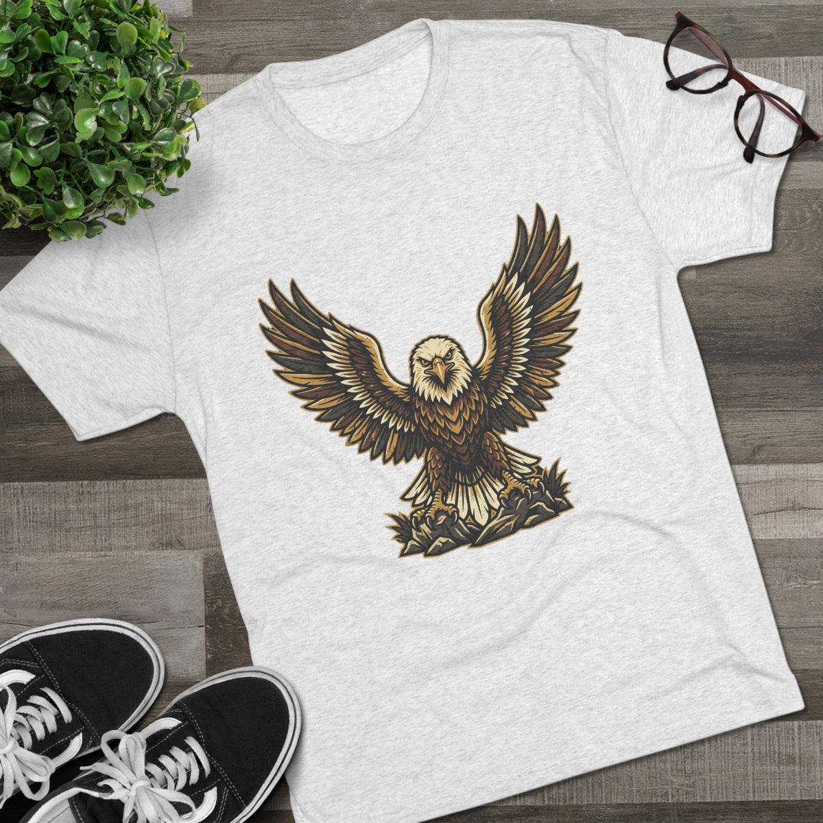Vintage Eagle Graphic Tee — Bold Flying Eagle Illustration T-Shirt