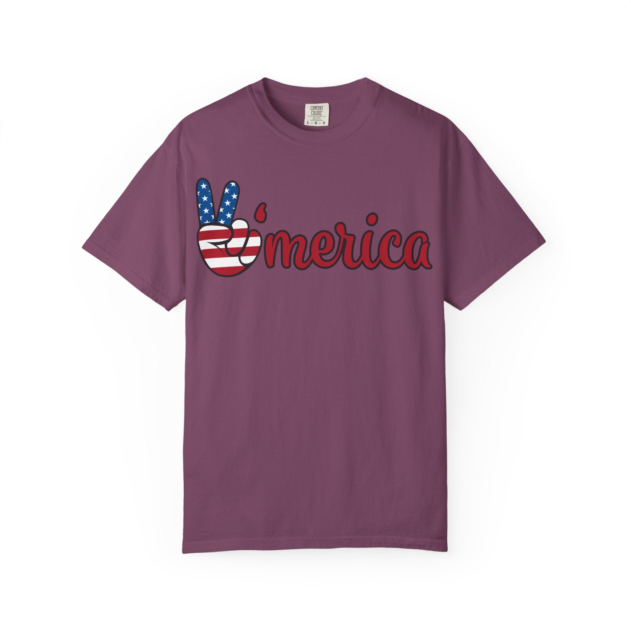 'Merica Flag Peace Sign T-Shirt — Patriotic USA 4th of July Tee