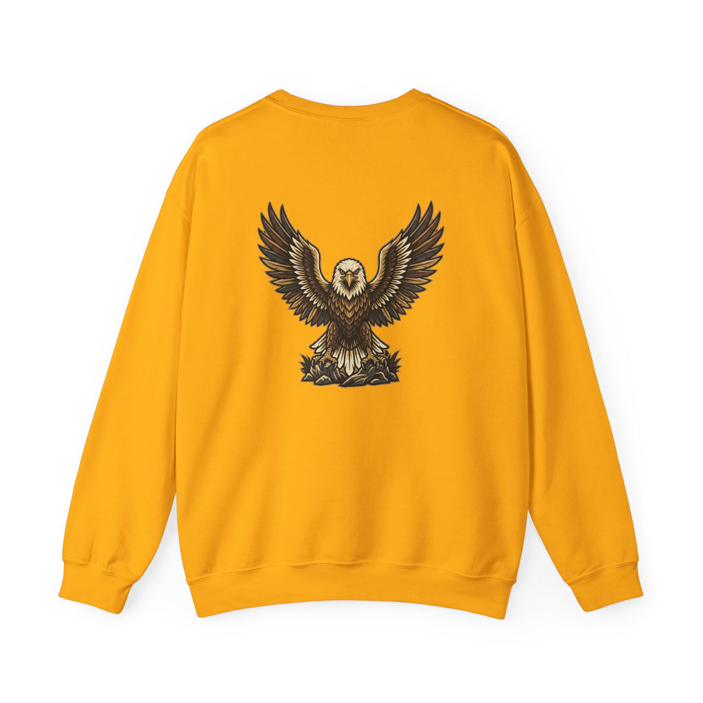 Eagle Graphic Crewneck Sweatshirt — Vintage Bald Eagle Wings Design