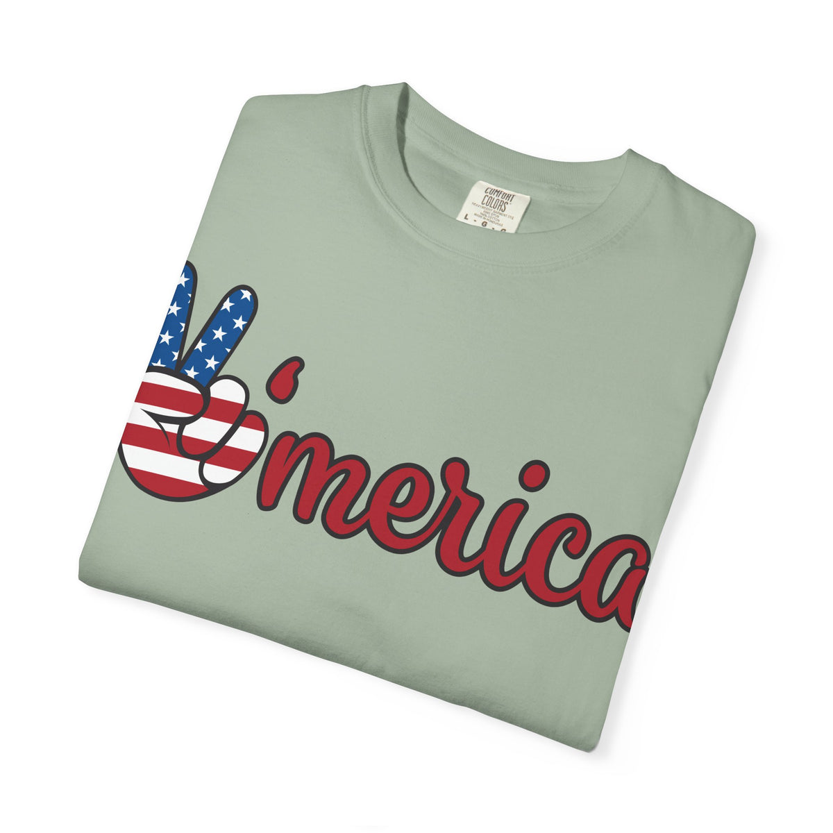 'Merica Flag Peace Sign T-Shirt — Patriotic USA 4th of July Tee