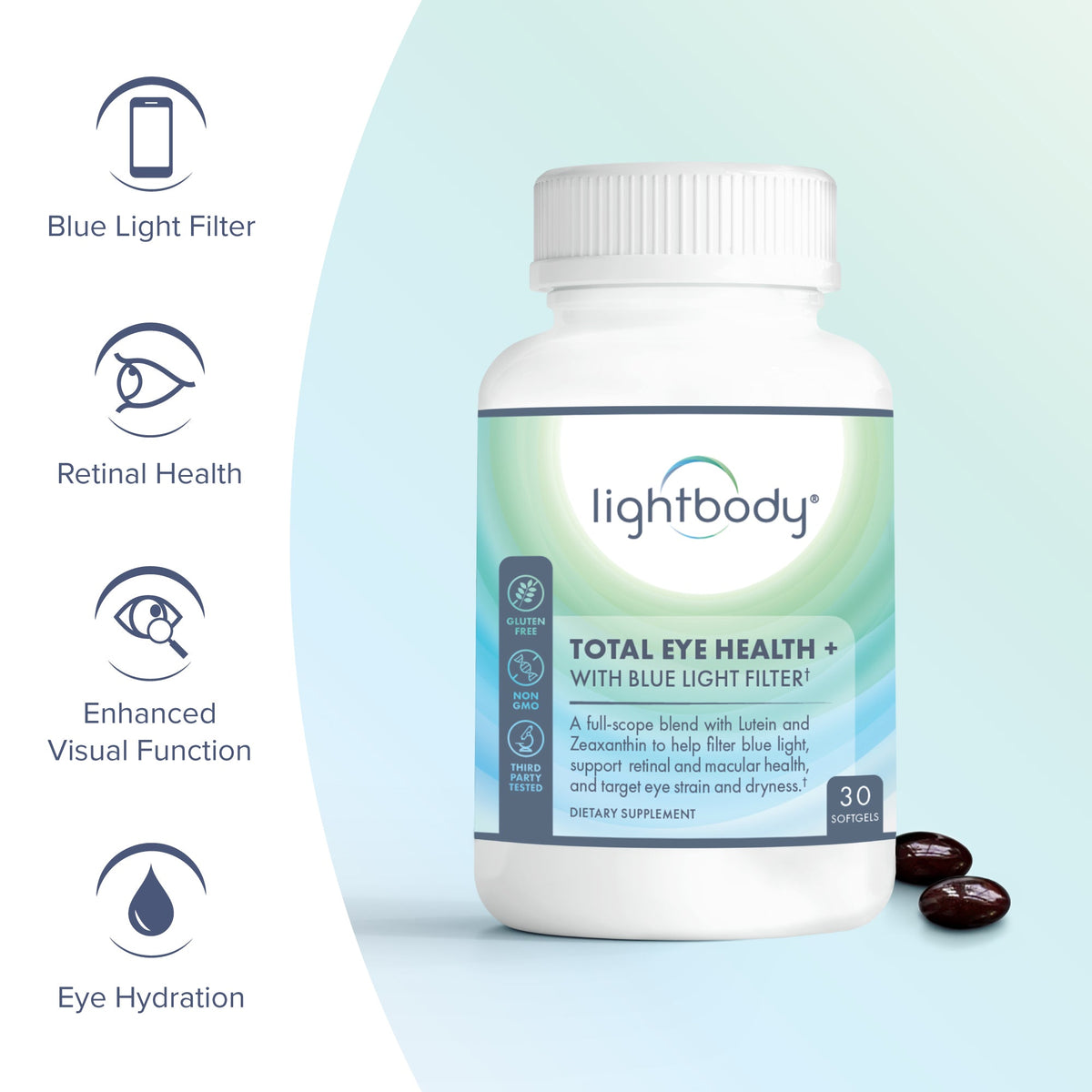 Blue Light Filter Supplement Lightbody® Total Eye Health